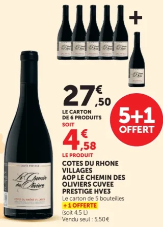 Côtes du Rhône Villages AOP Le Chemin des Oliviers Cuvée Prestige HVE3