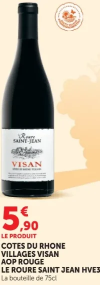 Vin rouge Côtes du Rhône Villages Visan AOP Le Roure Saint-Jean
