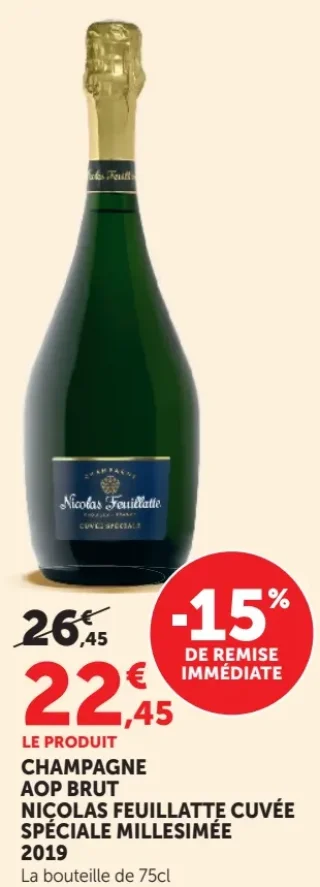 CHAMPAGNE AOP BRUT NICOLAS FEUILLATTE CUVÉE SPÉCIALE MILLESIMÉ 2019
