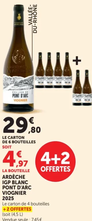 Vin blanc Ardèche IGP Pont d'Arc Viognier 2025
