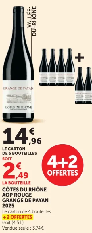 Vin rouge Côtes du Rhône AOP Grange de Payan 2025