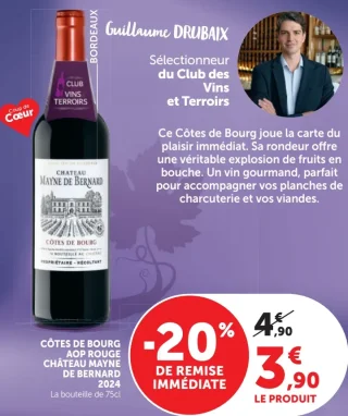 Vin rouge Côtes de Bourg AOP Rouge Château Mayne de Bernard 2024