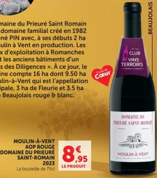 Moulin-À-Vent AOP Rouge Domaine du Prieuré Saint-Romain 2023