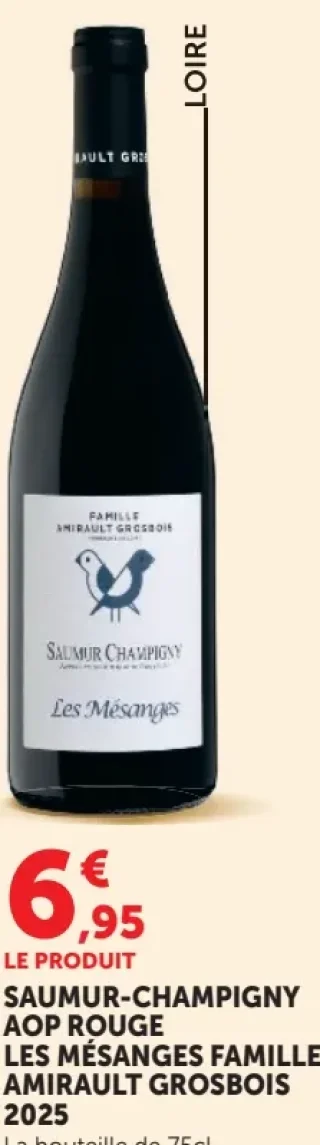 Saumur-Champigny AOP Rouge Les Mésanges Famille Amirault Grosbois 2025