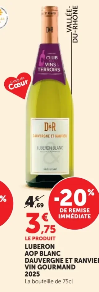 Luberon AOP Blanc Dauvergne et Ranvier Vin Gourmand 2025