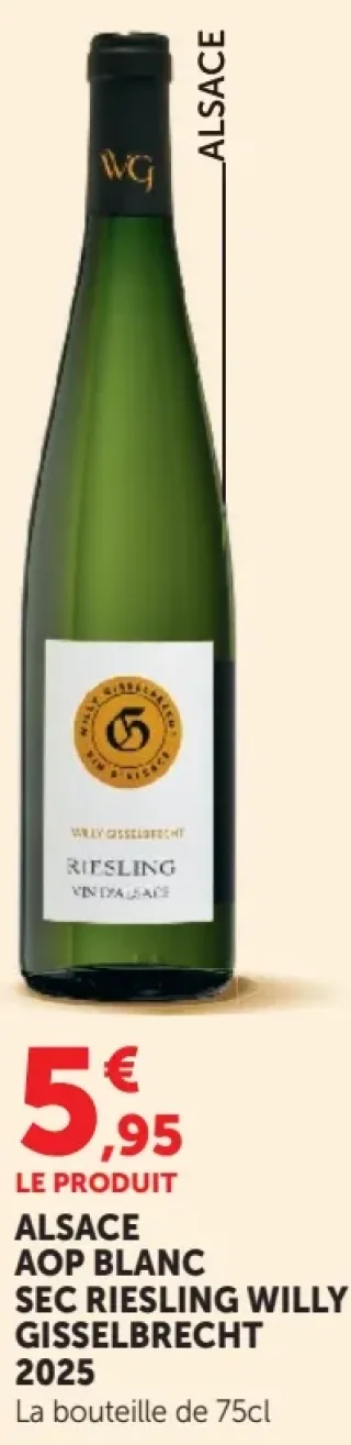ALSACE AOP BLANC SEC RIESLING WILLY GISSELBRECHT 2025