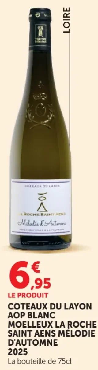 COTEAUX DU LAYON AOP BLANC MOELLEUX LA ROCHE SAINT AENS MÉLODIE D'AUTOMNE 2025