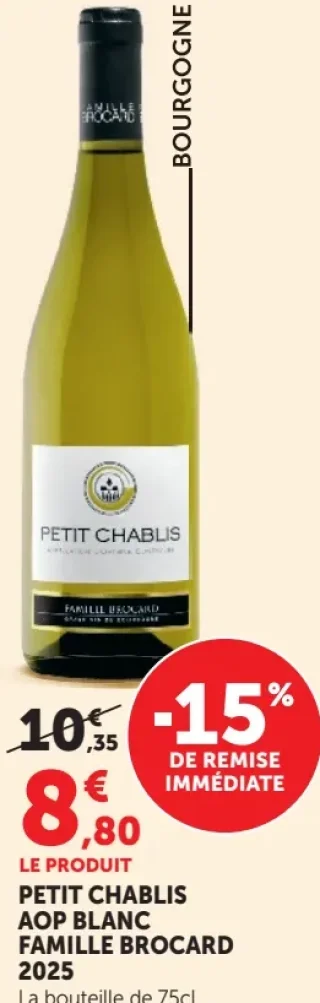 PETIT CHABLIS AOP BLANC FAMILLE BROCARD 2025