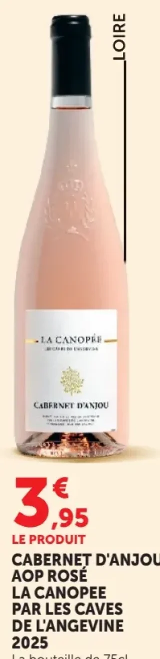 CABERNET D'ANJOU AOP ROSÉ LA CANOPEE PAR LES CAVES DE L'ANGEVINE 2025