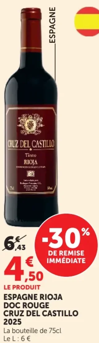 ESPAGNE RIOJA DOC ROUGE CRUZ DEL CASTILLO 2025