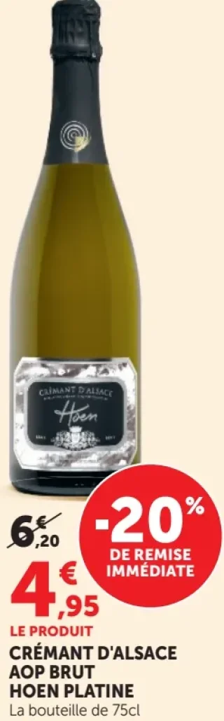 Crémant d'Alsace AOP Brut Hoen Platine