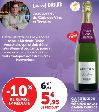 Clairette de Die AOP Blanc Tradition Monge Granon Evidence
