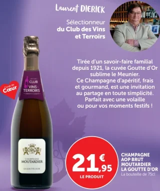 Champagne AOP Brut Moutardier La Goutte d'Or
