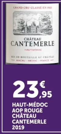 CHÂTEAU CANTEMERLE HAUT-MÉDOC AOP ROUGE 2019