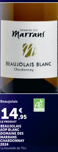 Beaujolais AOP Blanc Domaine des Marrans Chardonnay 2024