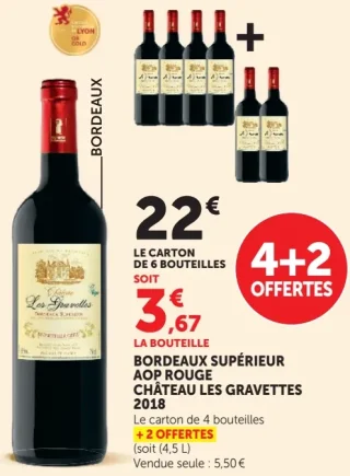 Bordeaux Supérieur AOP Rouge Château Les Gravettes 2018