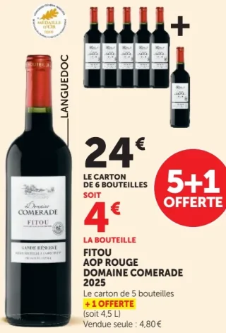 Vin rouge Fitou AOP Domaine Comerade 2025 Grande Réserve