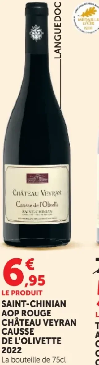 Saint-Chinian AOP Rouge Château Veyran Causse de l'Olivette 2022