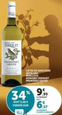 Domaine Tariquet Premières Grives Côtes de Gascogne IGP Blanc Moelleux