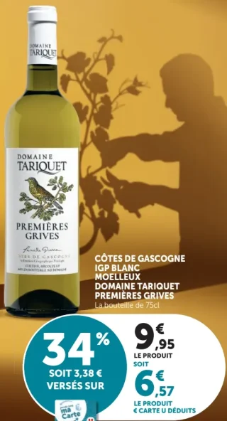 Domaine Tariquet Premières Grives Côtes de Gascogne IGP Blanc Moelleux