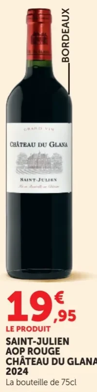 Saint-Julien AOP Rouge Château du Glana 2024