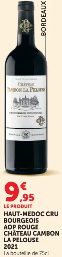 HAUT-MEDOC CRU BOURGEOIS AOP ROUGE CHÂTEAU CAMBON LA PELOUSE 2021