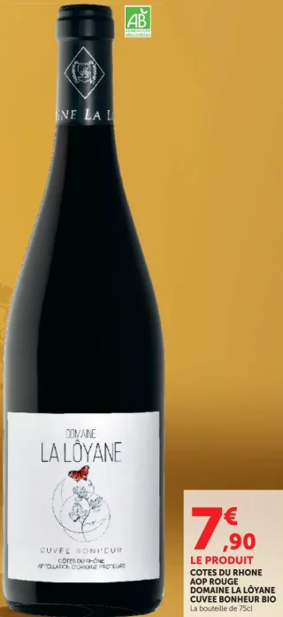 Cotes du Rhone AOP Rouge Domaine La Lôyane Cuvée Bonheur Bio