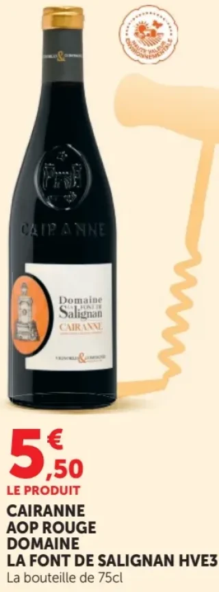 CAIRANNE AOP ROUGE DOMAINE LA FONT DE SALIGNAN HVE3