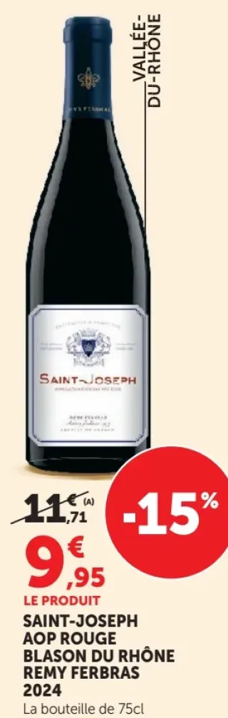 Vin rouge SAINT-JOSEPH AOP ROUGE BLASON DU RHÔNE REMY FERBRAS 2024