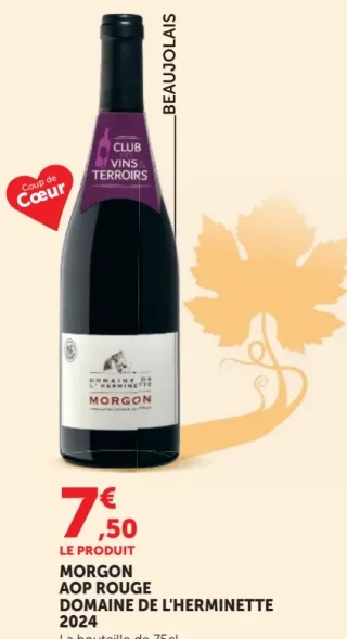 Vin rouge MORGON AOP ROUGE DOMAINE DE L'HERMINETTE 2024