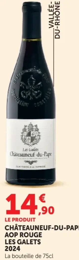 Vin rouge CHÂTEAUNEUF-DU-PAPE AOP ROUGE LES GALETS 2024