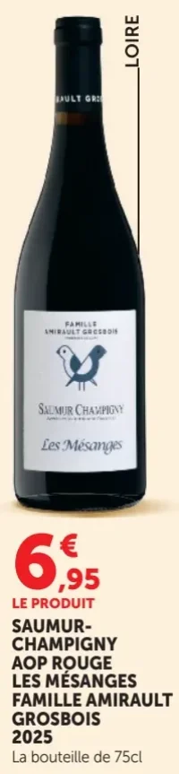 Saumur-Champigny AOP Rouge Les Mésanges Famille Amirault Grosbois 2025