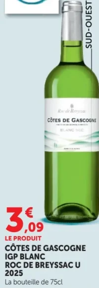 Côtes de Gascogne IGP Blanc Roc de Breyssac U 2025 Blanc Sec