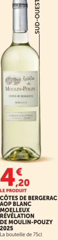 CÔTES DE BERGERAC AOP BLANC MOELLEUX RÉVÉLATION DE MOULIN-POUZY 2025