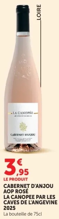 CABERNET D'ANJOU AOP ROSÉ LA CANOPEE PAR LES CAVES DE L'ANGEVINE 2025