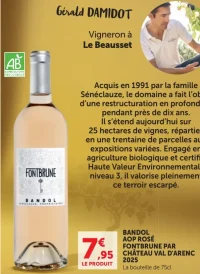 BANDOL AOP ROSÉ FONTBRUNE PAR CHÂTEAU VAL D'ARENC 2025