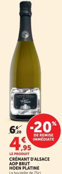 Crémant d'Alsace AOP Brut Hoen Platine
