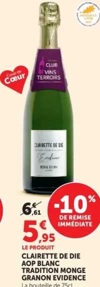 Clairette de Die AOP Blanc Tradition Monge Granon Evidence