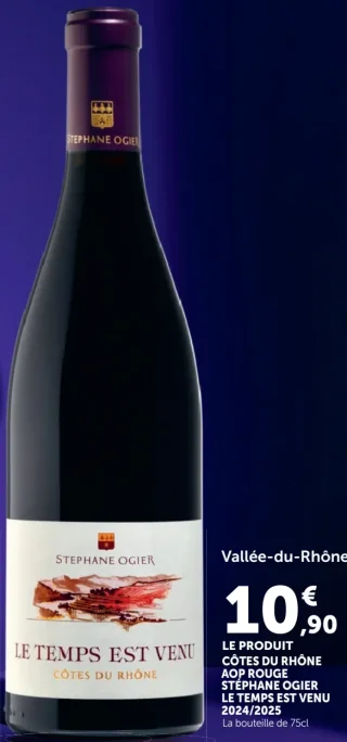 Vin rouge Côtes du Rhône AOP Stéphane Ogier Le Temps Est Venu 2024/2025