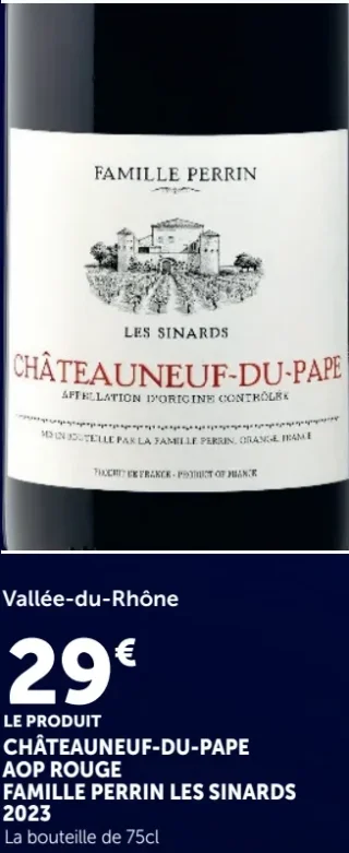 Vin rouge Châteauneuf-du-Pape AOP Famille Perrin Les Sinards