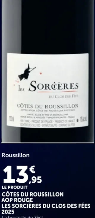 Côtes du Roussillon AOP Rouge Les Sorcières du Clos des Fées 2025