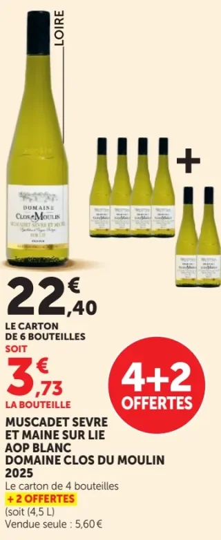 MUSCADET SEVRE ET MAINE SUR LIE AOP BLANC DOMAINE CLOS DU MOULIN 2025