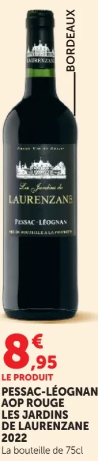 Les Jardins de Laurenzane 2022 Pessac-Léognan AOP Rouge