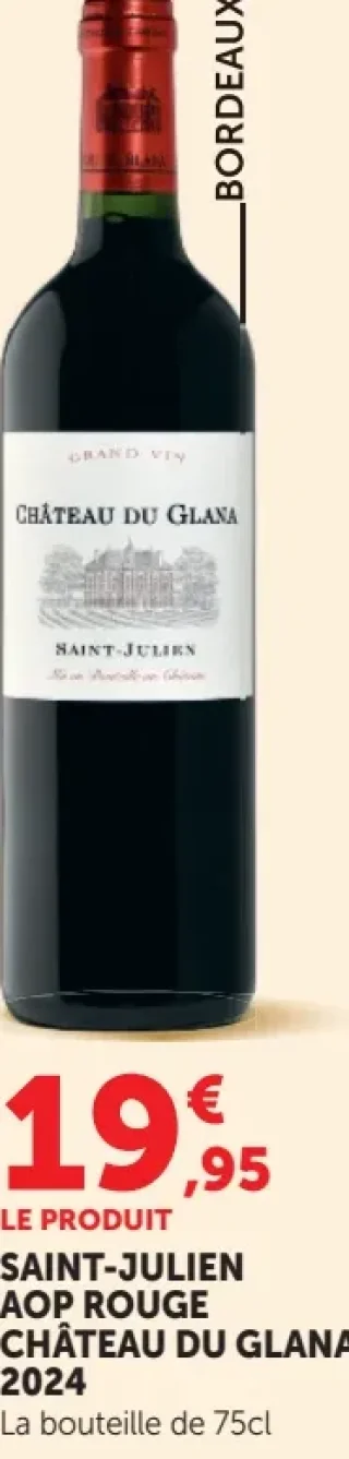 Vin rouge Saint-Julien AOP Château du Glana 2024