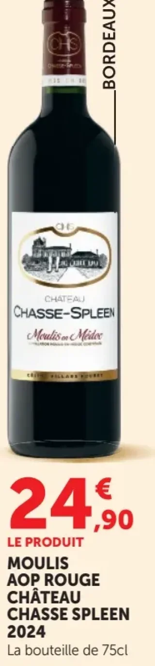 Vin rouge Moulis AOP Château Chasse Spleen 2024