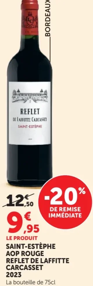Vin rouge Saint-Estèphe AOP Reflet de Laffitte Carcasset 2023