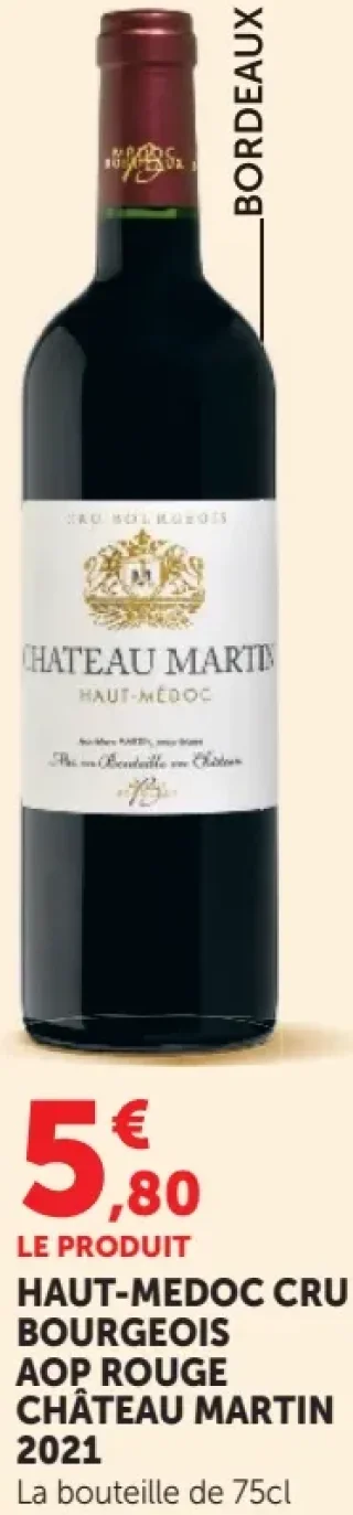 Vin rouge Haut-Médoc Cru Bourgeois AOP Château Martin 2021