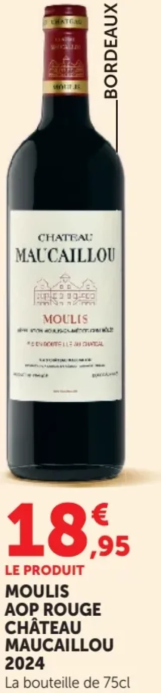 Vin rouge Moulis AOP Château Maucaillou 2024