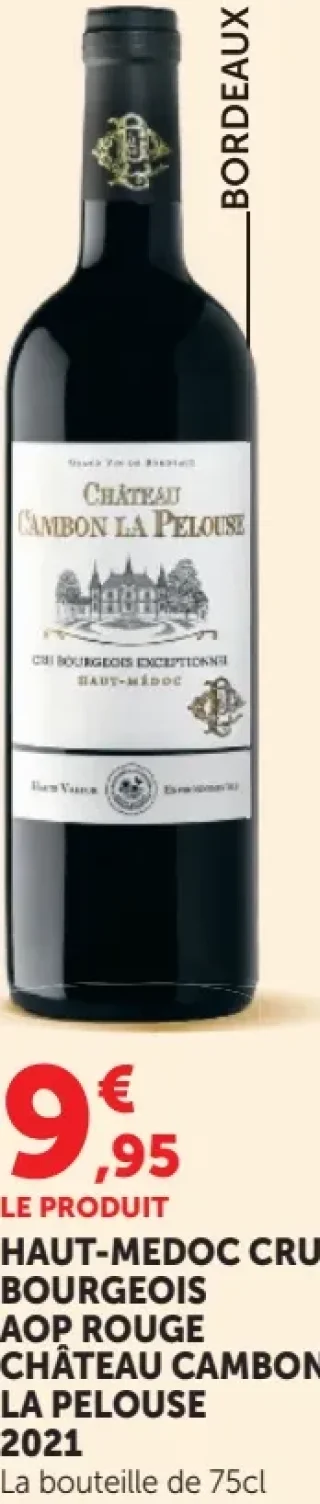 Vin rouge Haut-Médoc Cru Bourgeois AOP Château Cambon La Pelouse 2021