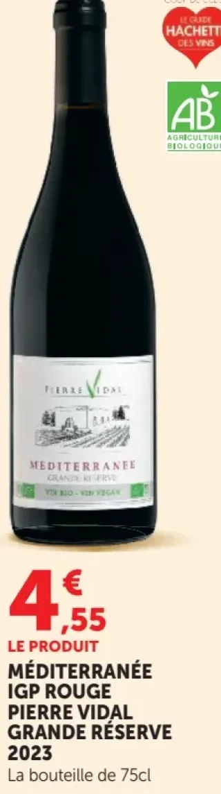 Méditerranée IGP Rouge Pierre Vidal Grande Réserve 2023